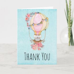 Carte Merci d'aquarelle à air chaud