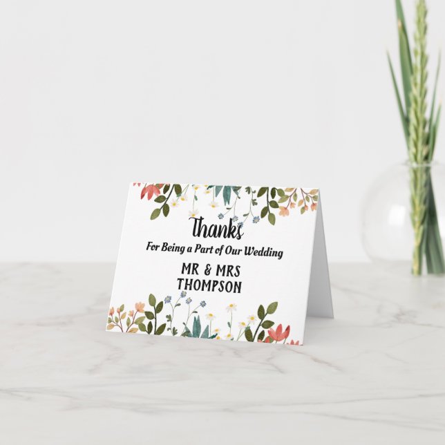 Carte Merci d'avoir fait partie de notre Merci Mariage (Devant)