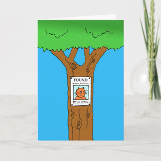 Carte Merci d'avoir retrouvé le chat perdu