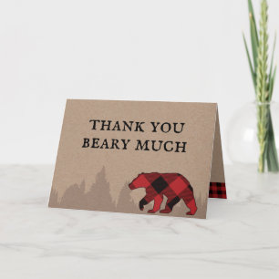 Carte Merci de Baby shower de bûcheron de Buffalo Plaid