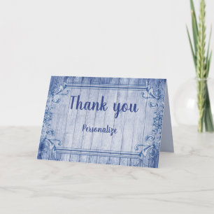 Carte Merci de cadre Vintage bleu - Personnaliser