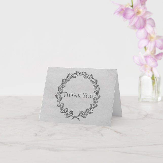 Carte Merci de couronne gris élégant (Orchidée)