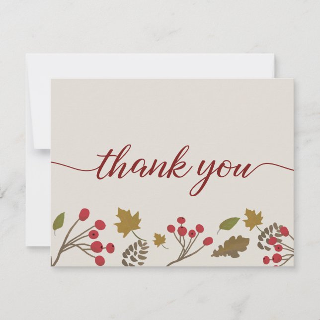 Carte Merci de douche nuptiale automne feuillage d'autom (Devant)