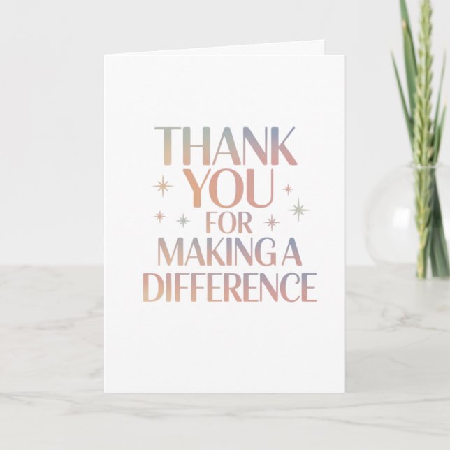 Carte Merci de Faire une Différence (Devant)