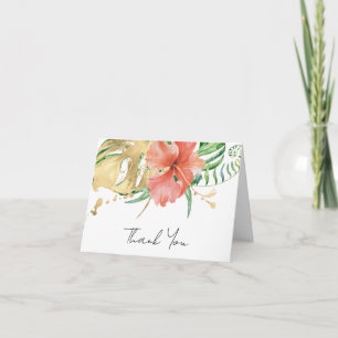 Carte Merci de Fête des mariées florale tropicale