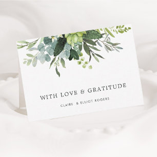 Carte Merci de feuillage vert Eucalyptus plié