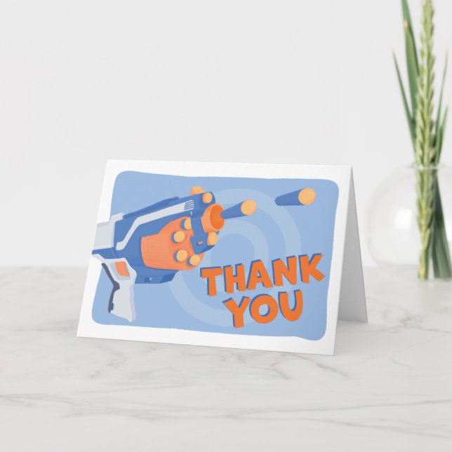 Carte Merci de la fête de la fléchette en mousse (Devant)