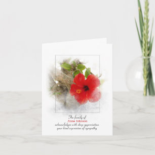 Carte Merci de la sympathie de l'Hibiscus rouge