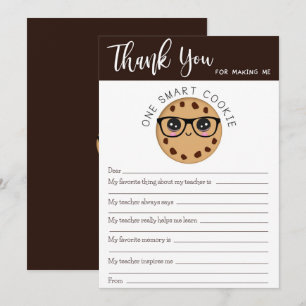Carte Merci de l'enseignant de biscuits intelligen