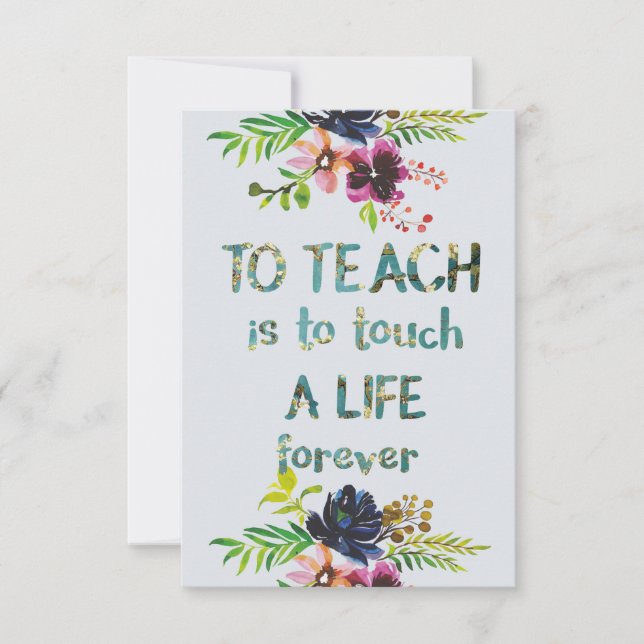 Carte Merci de l'enseignant Retour à l'école Citation Ty (Devant)
