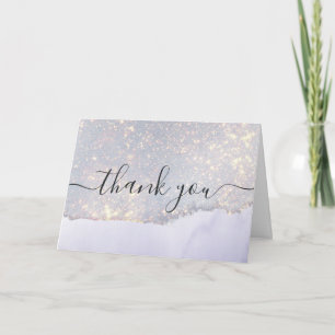 Carte Merci de luxe en paillettes violettes holographiqu