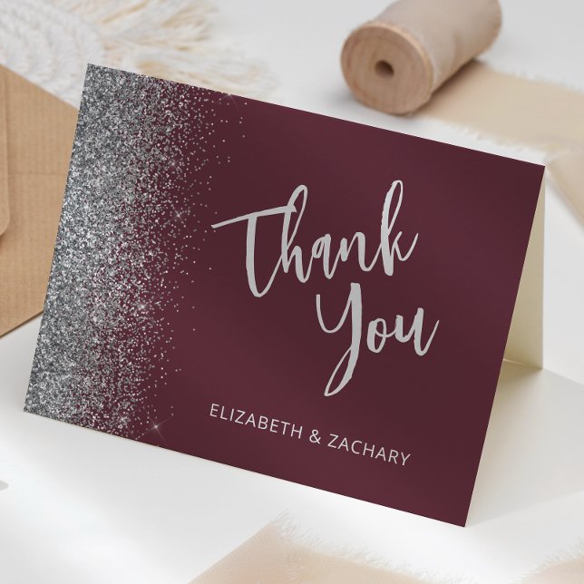 Carte Merci de  Mariage de Parties scintillant d'argent  (Créateur téléchargé)