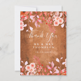Carte Merci de Mariage Floral Rustique Fleur sauvage