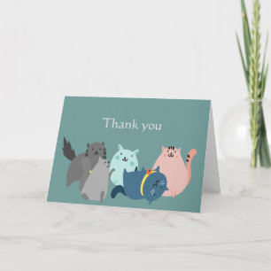 Carte Merci de m'occuper de mes chats pour bébés à fourr