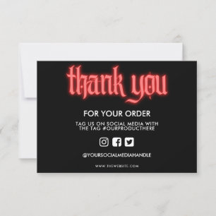 Carte Merci de panneau rouge néon