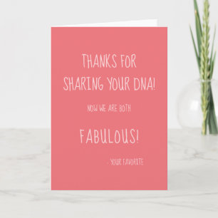 Carte Merci De Partager Votre ADN Drôle Dire Rose