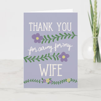 Carte Merci de prendre soin de ma femme