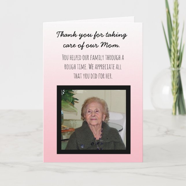 Carte Merci de prendre soin de notre maman (Devant)