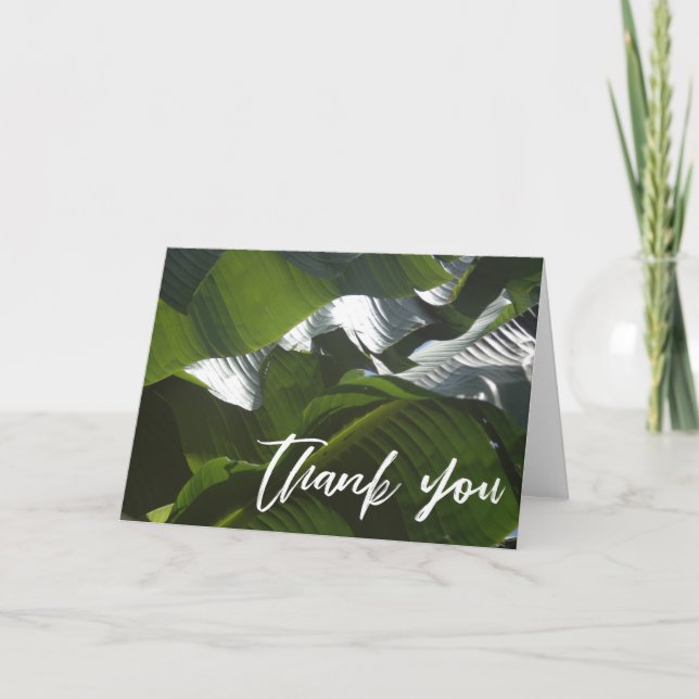 Carte Merci d'écriture décontractée, banane Feuille phot (Devant)