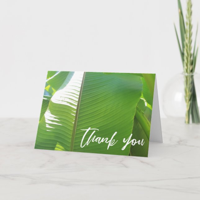 Carte Merci d'écriture décontractée, feuille de banane p (Devant)