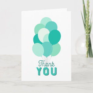 Carte Merci des ballons turquoises