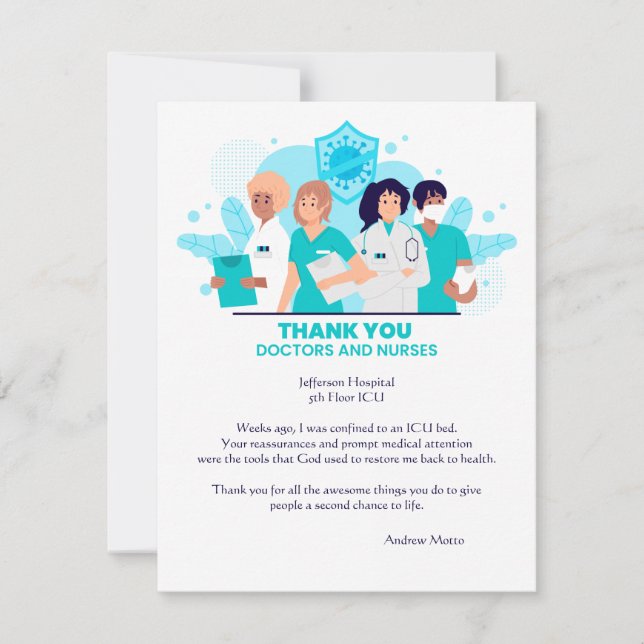 Carte Merci des médecins et infirmières (Devant)