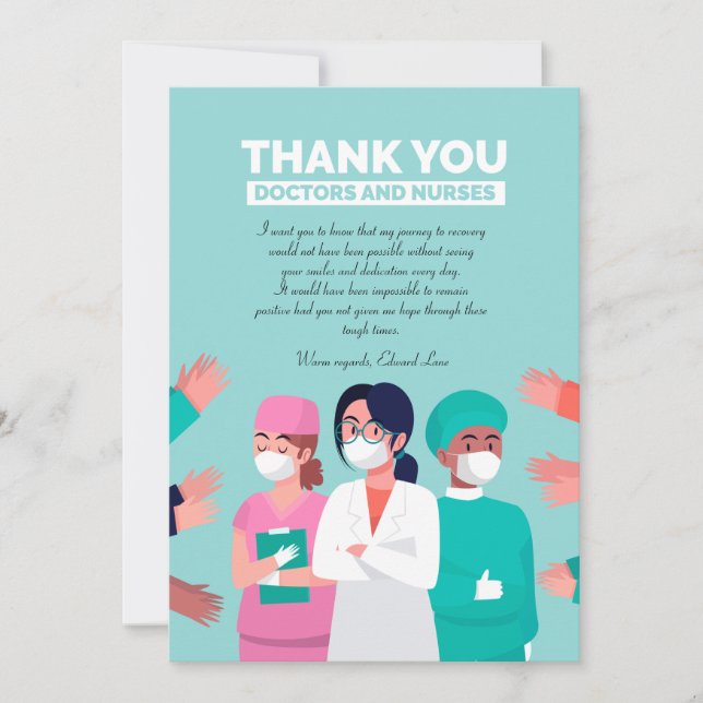 Carte Merci des médecins et infirmières (Devant)