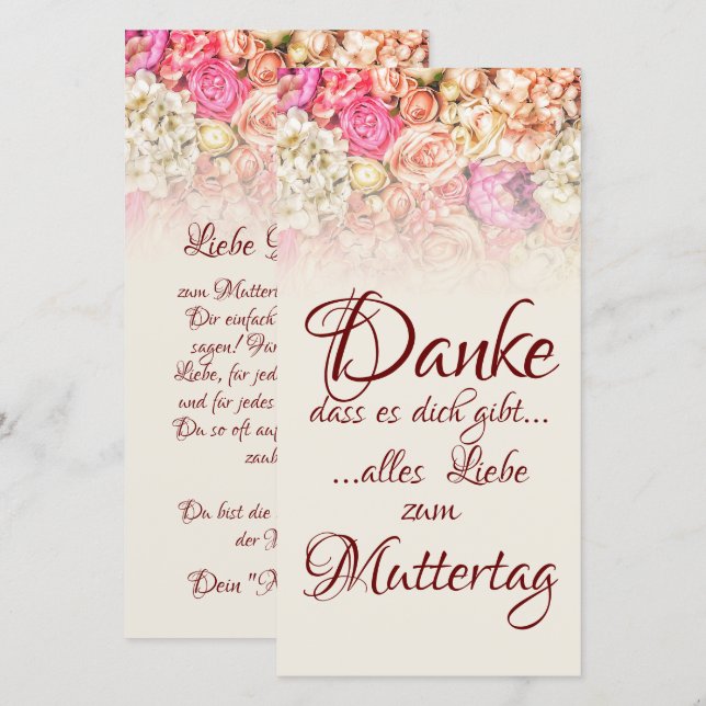 Carte Merci d'être là - Fête des Mères (Devant / Derrière)