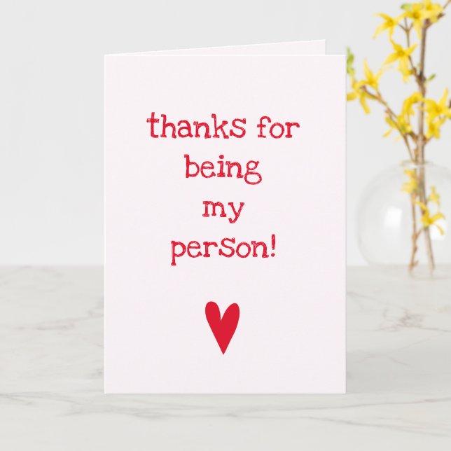 Carte Merci d'être ma personne ! | Red Heart Friendship (Fleur jaune)