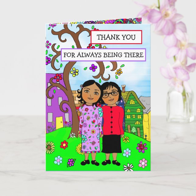 Carte Merci d'être toujours là Amitié (Orchidée)