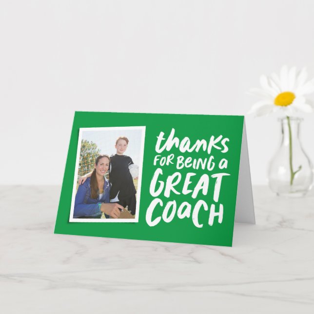 Carte Merci d'être un grand coach vert merci (Petite plante)