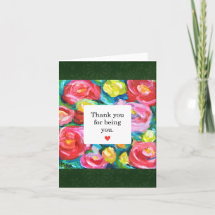 Carte Merci d'être vous vibrant Coloré Floral