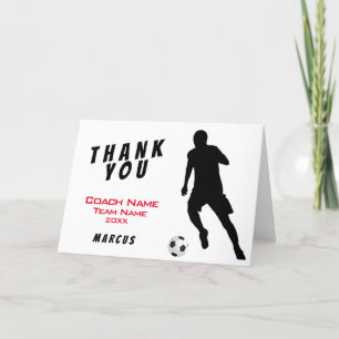 Carte Merci du joueur de football rouge