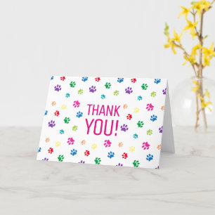 Carte Merci Empreinte de patte coloré