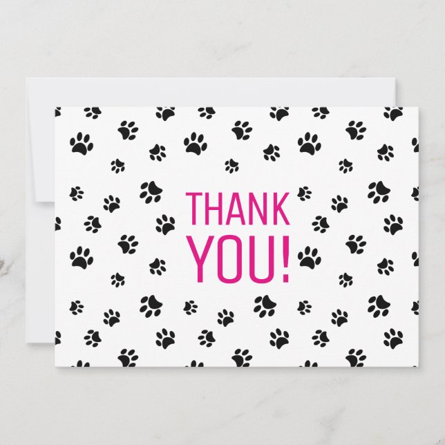 Carte Merci Empreinte de patte noir (Devant)
