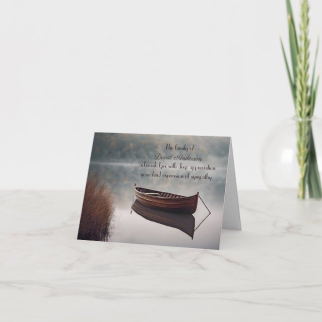 Carte Merci en bois de la sympathie du bateau de la fami (Devant)