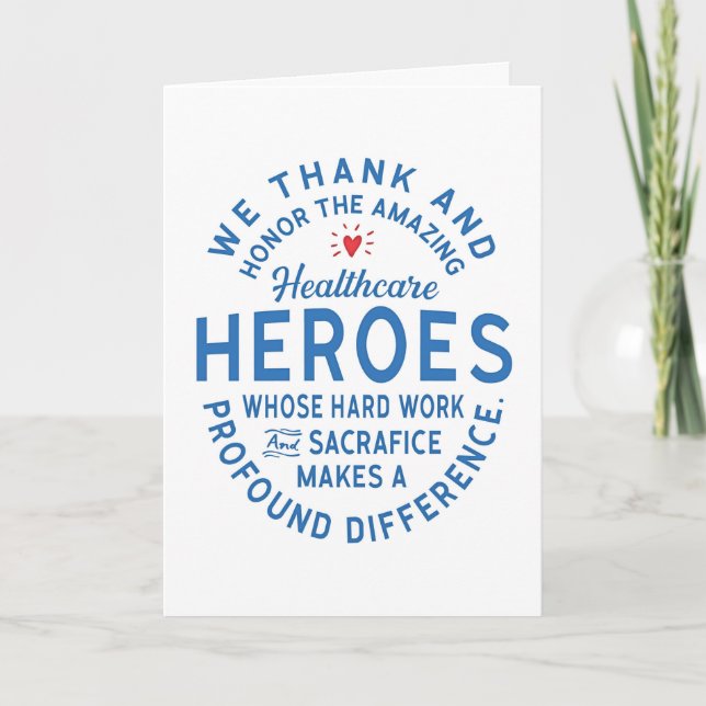 Carte Merci et honneur pour les héros de la santé comme  (Devant)