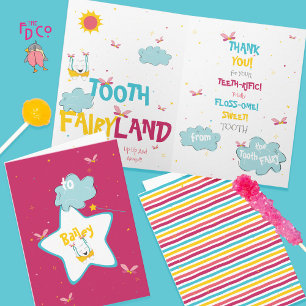 Carte Merci Fée Dent Magique Sparkly
