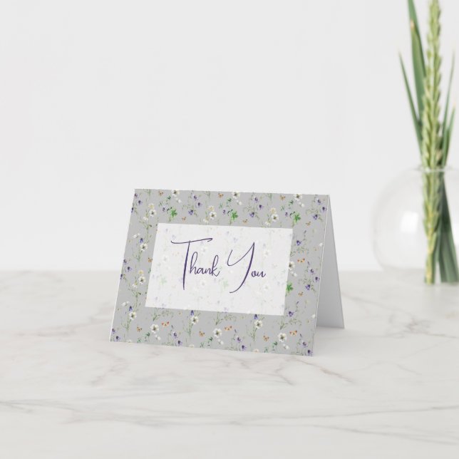 Carte Merci Fleur sauvage d'été (Devant)