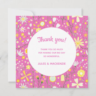 Carte Merci Fleur sauvage rose