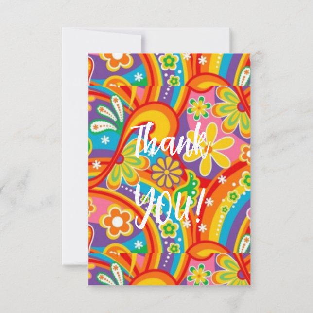 CARTE Merci FLEURS COULEUR (Devant)
