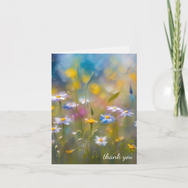 Carte Merci Fleurs sauvages sympathiques de la famille (Devant)