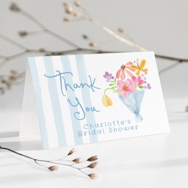 Carte Merci floral à l'aquarelle fraîche du marché (Créateur téléchargé)