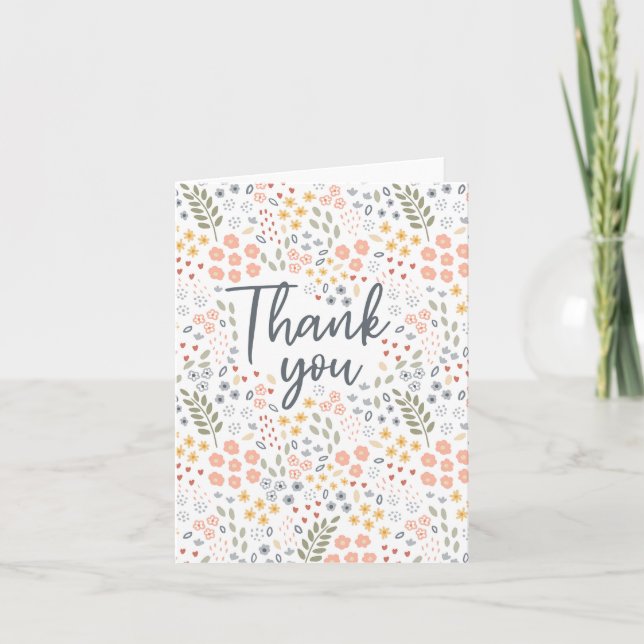Carte Merci Floral Kathrin Legg Greeting (Devant)