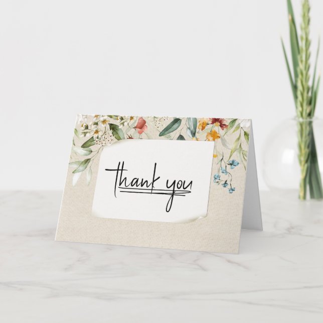 Carte Merci frontalier floral (Devant)
