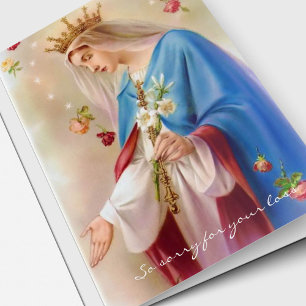 Carte Merci funéraire des Rosaires catholiques religieux