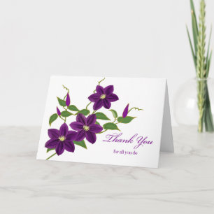 Carte Merci général pour toute occasion Clematis 