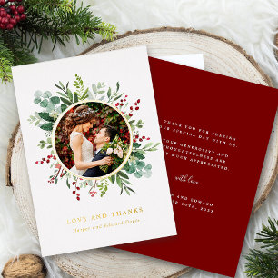 Carte Merci Gold Foil Botanical Green