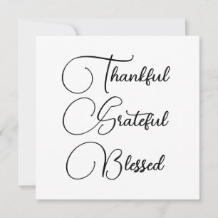 Carte Merci Grateful Blessé script Thanksgiving