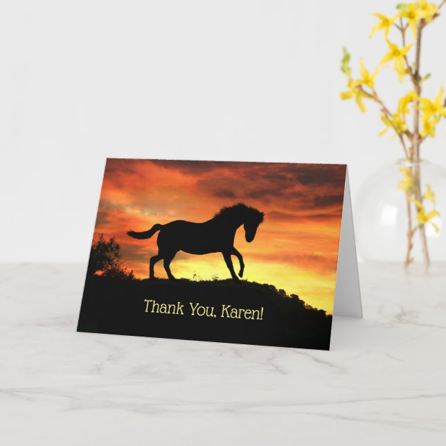 Carte Merci Horse Nom personnalisé Vous avez fait mon jo (Fleur jaune)